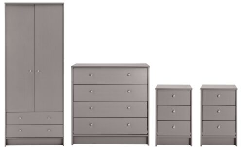 Argos Home Malibu 4 Piece 2 Door Wardrobe Set - Grey