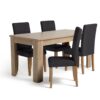 Argos Home Miami Curve Extending Table & 4 Black Chairs