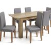 Argos Home Miami Curve Extending Table & 6 Grey Chairs