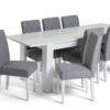 Argos Home Miami Extending Table & 8 Button Chairs - Grey