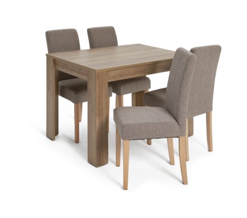 Argos Home Miami Wood Effect Dining Table & 4 Brown Chairs