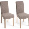 Argos Home Midback Pair of Fabric Dining Chairs - Brown