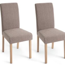 Argos Home Midback Pair of Fabric Dining Chairs - Brown