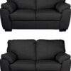 Argos Home Milano Pair of Leather 2 Seater Sofa - Black