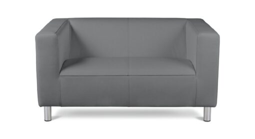 Argos Home Moda Small Faux Leather 2 Seater Sofa - Grey