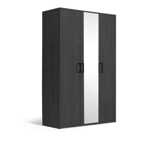 Argos Home Oslo 3 Door Mirror Wardrobe - Black Oak Effect