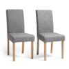 Argos Home Pair of Tweed Mid Back Dining Chairs - Grey