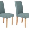 Argos Home Pair of Tweed Mid Back Dining Chairs - Teal