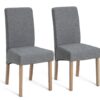 Argos Home Pair of Tweed Skirted Dining Chairs - Grey