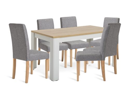 Argos Home Preston Dining Table & 6 Grey Chairs