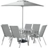 Argos Home Sicily 6 Seater Metal Patio Set - Grey