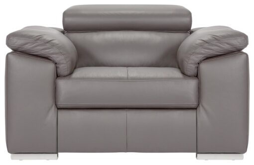 Argos Home Valencia Leather Armchair - Light Grey