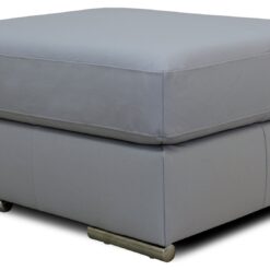 Argos Home Valenica Leather Ottoman Footstool - Light Grey