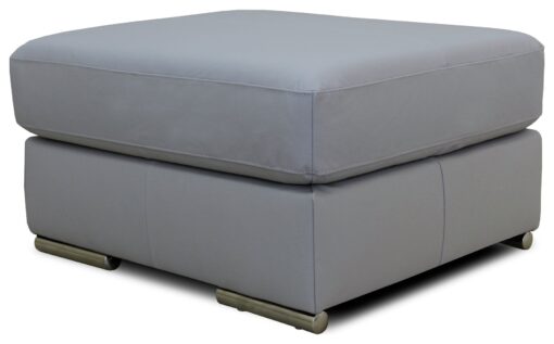 Argos Home Valenica Leather Ottoman Footstool - Light Grey