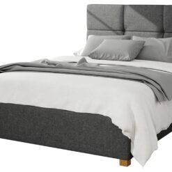 Aspire Caine Twill Kingsize Ottoman Bedframe - Charcoal