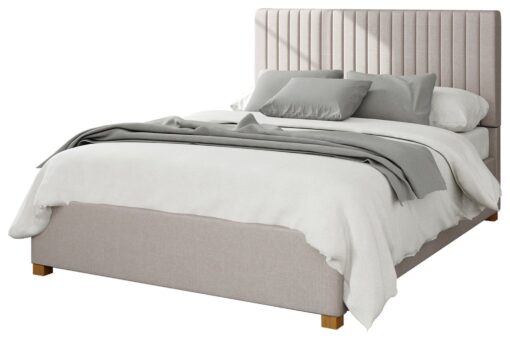 Aspire Grant Linen Double Ottoman Bedframe - Off White