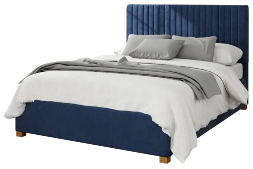 Aspire Grant Velvet Kingsize Ottoman Bedframe - Navy