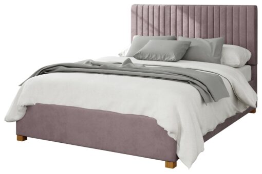 Aspire Grant Velvet Superking Ottoman Bedframe - Blush