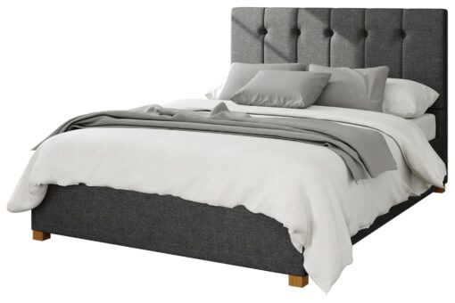 Aspire Hepburn Twill Double Ottoman Bedframe - Charcoal