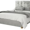 Aspire Hepburn Velvet Double Ottoman Bedframe - Light Silver