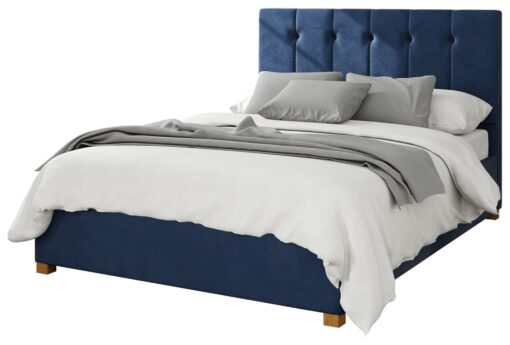 Aspire Hepburn Velvet Double Ottoman Bedframe - Navy