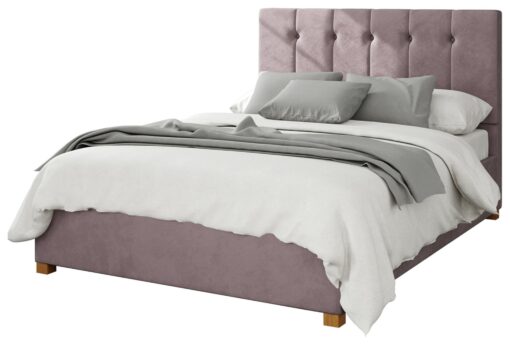 Aspire Hepburn Velvet Kingsize Ottoman Bedframe - Blush