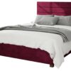 Aspire Kelly Linen Kingsize Ottoman Bedframe - Bordeaux