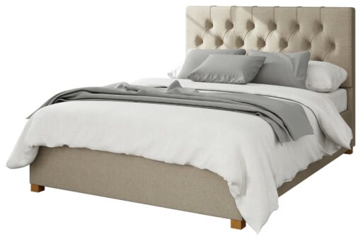 Aspire Olivier Linen Double Ottoman Bedframe - Natural