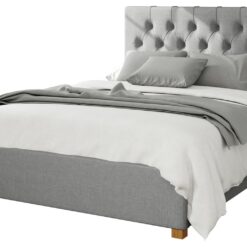 Aspire Olivier Linen Kingsize Ottoman Bedframe - Grey