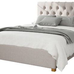 Aspire Olivier Linen Kingsize Ottoman Bedframe - Off White