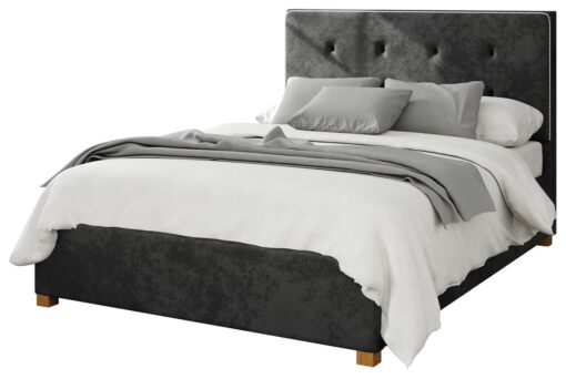 Aspire Presley Velvet Double Ottoman Bedframe - Black