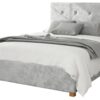 Aspire Presley Velvet Superking Ottoman Bedframe - Silver