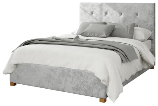 Aspire Presley Velvet Superking Ottoman Bedframe - Silver