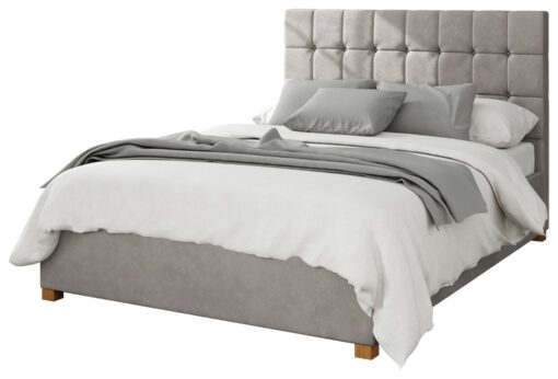 Aspire Sinatra Velvet Kingsize Ottoman Bedframe - Silver