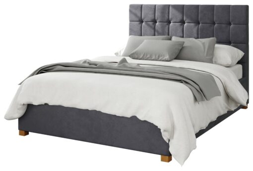 Aspire Sinatra Velvet Superking Ottoman Bedframe - Steel