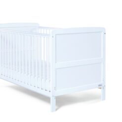 Baby Elegance Travis Baby Cot Bed with Mattress - White