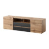 Baelor TV Stand Wotan Oak / Black Gloss, 137 cm