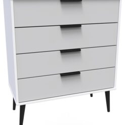 Bergen 4 Drawer Chest - Grey & White