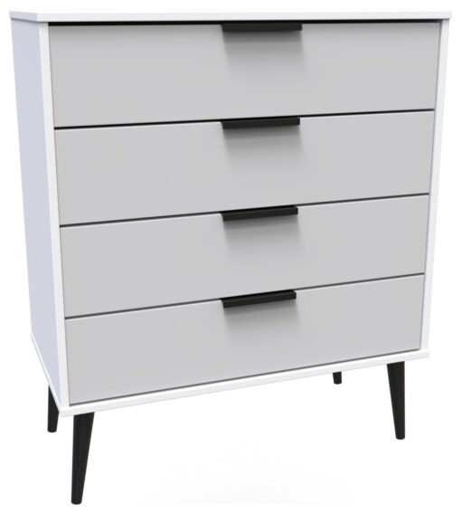 Bergen 4 Drawer Chest - Grey & White