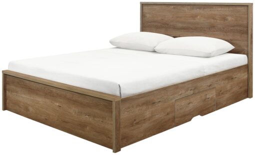 Birlea Stockwell Double Rustic Wood Effect Bed Frame - Oak