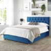 CL Boutique Velvet Double Ottoman Bedframe - Navy