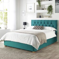 CL Boutique Velvet Kingsize Ottoman Bedframe - Emerald