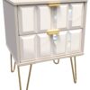 Calvello 2 Drawer Bedside Table - Off White