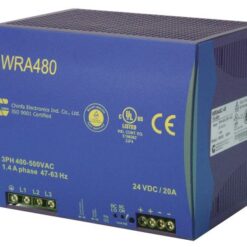 Chinfa WRA 480 DIN Rail Power Supply, 400V ac ac Input, 24V dc dc Output, 20A Output, 480W