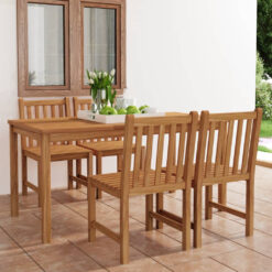 Cisbrough Rectangular 5 - Piece 4 - People 160Cm L Teak Outdoor Table Set