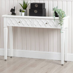 Crediton 2 Drawers Console Table for Hallway & Living Room Furniture, 120cm Slim Entryway Table