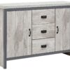 GFW Boston 2 Door 3 Drawer Sideboard - Grey