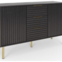 GFW Nervata 2 Door 3 Drawer Sideboard - Black