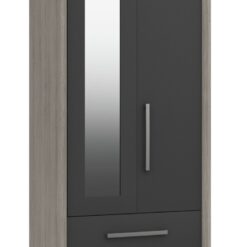 Grasmere 2 Door 2 Drawer Mirror Wardrobe - Dark Grey