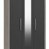 Grasmere 3 Door Mirror Wardrobe - Dark Grey